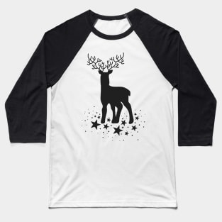 Christmas Deer Pattern Baseball T-Shirt